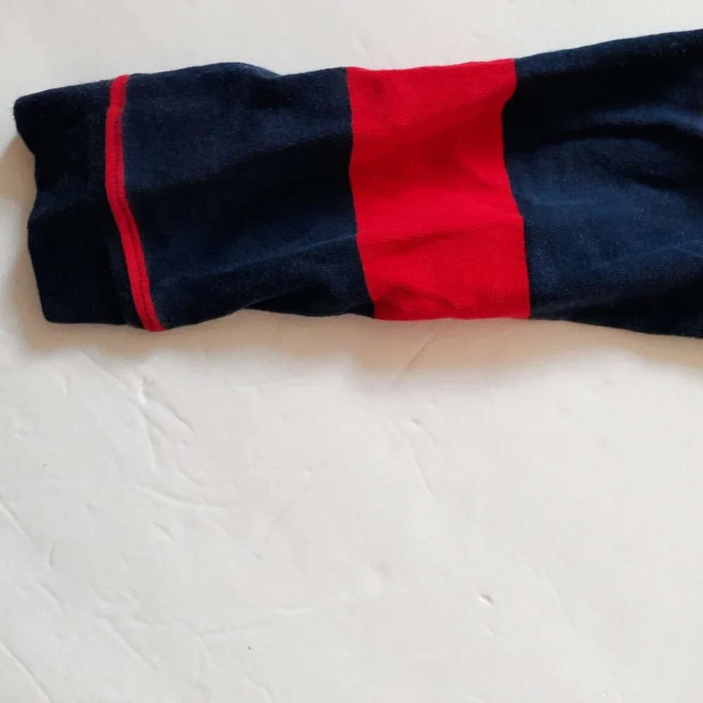 Old Navy Boys Shirt Polo Red Blue Stripe Long Sleeve Rugby XS 5
